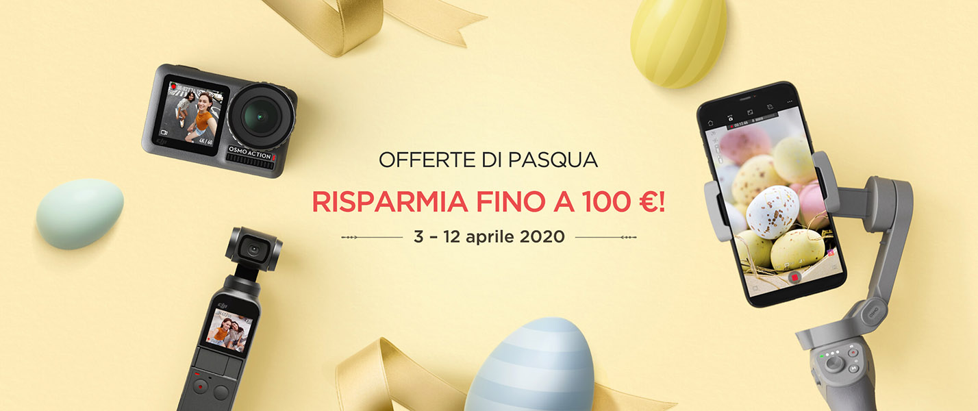 Offerte di Pasqua DJI: €100 di sconto su Osmo Action